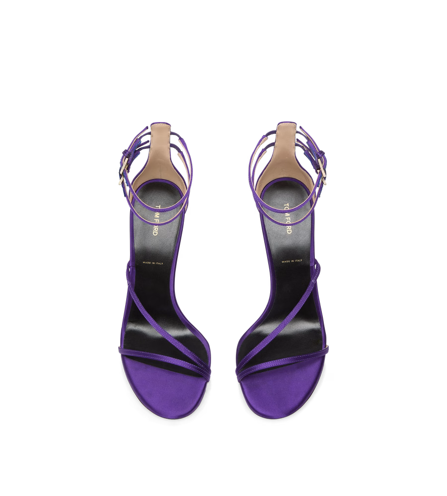 SATIN T ANKLE STRAP SANDAL