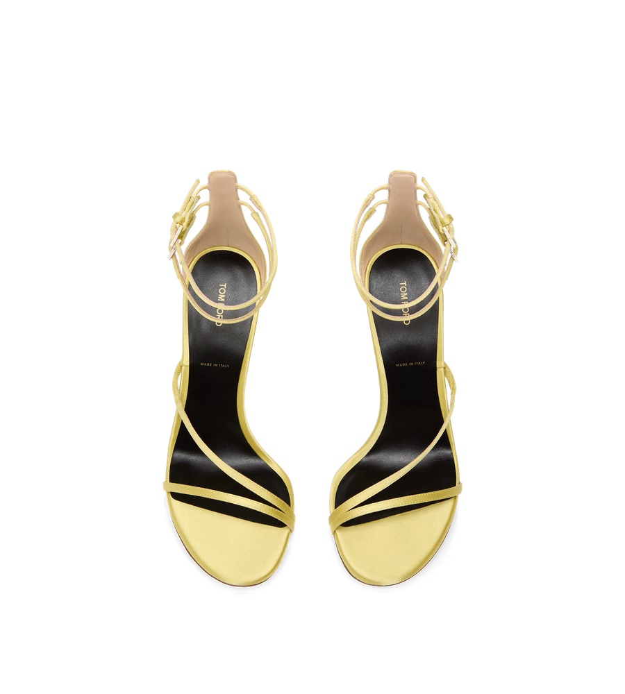 SATIN T ANKLE STRAP SANDAL