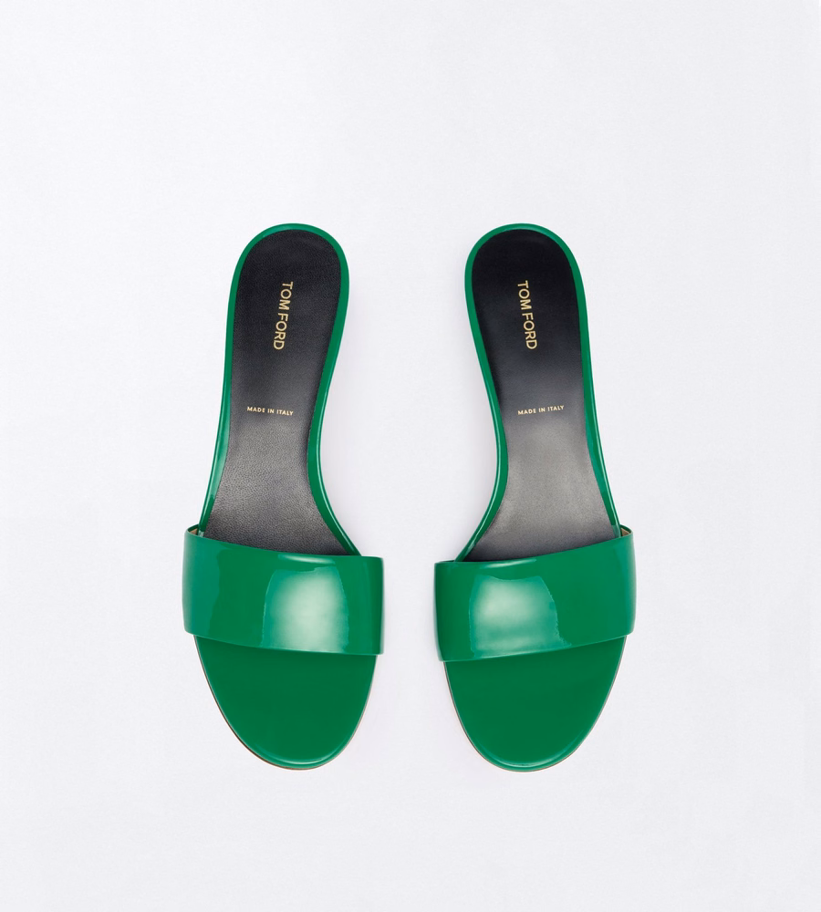PATENT LEATHER T MULE