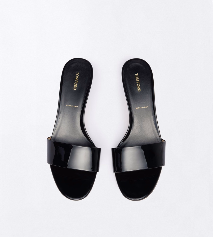 PATENT LEATHER T MULE