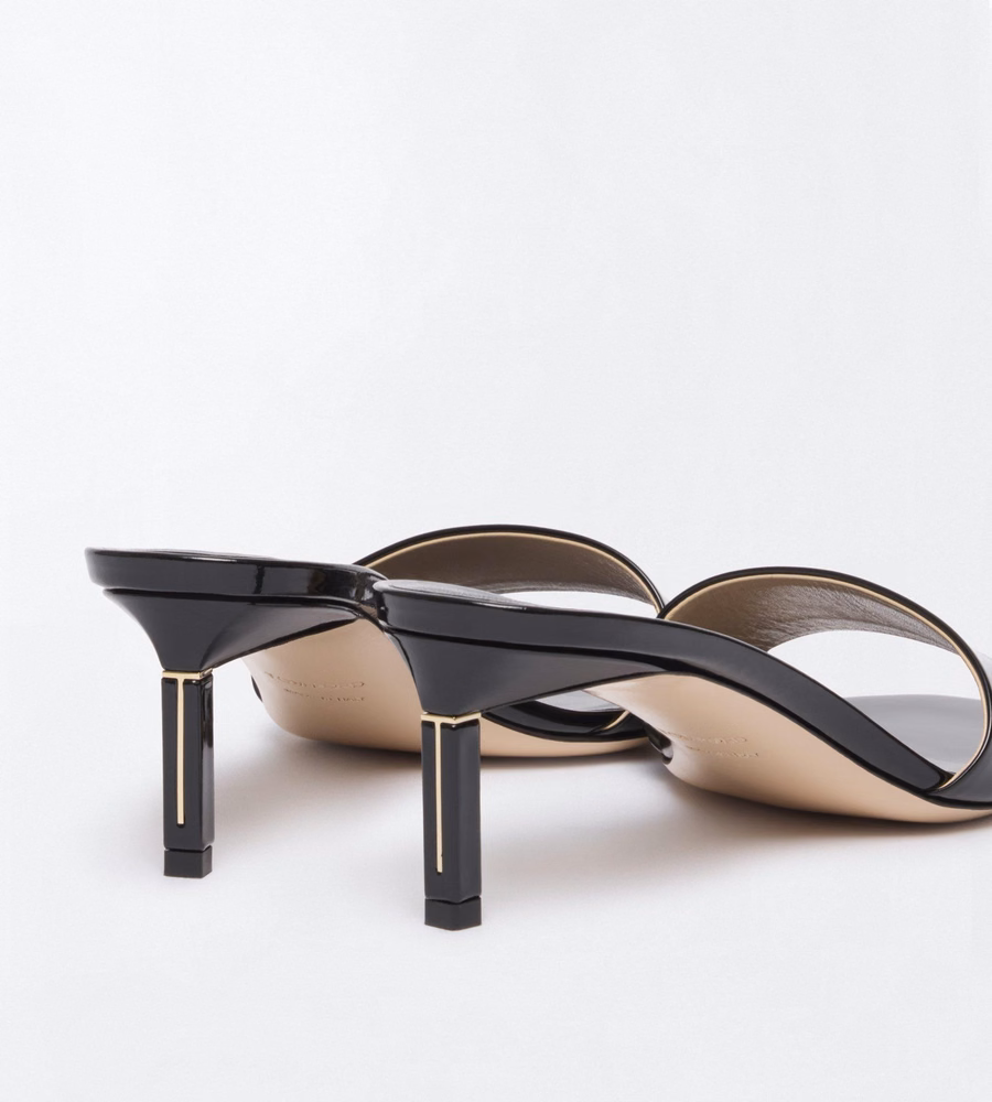 PATENT LEATHER T MULE