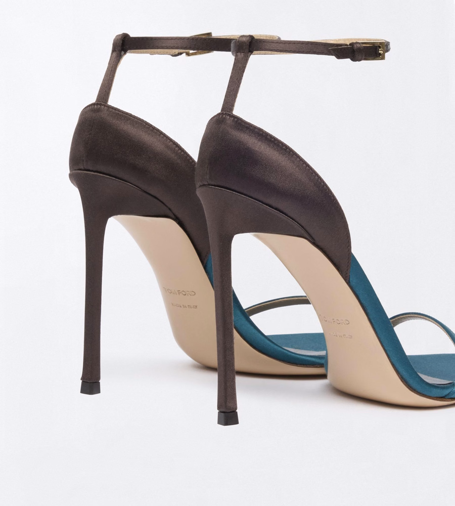 SATIN VERTIGO ANKLE STRAP SANDAL