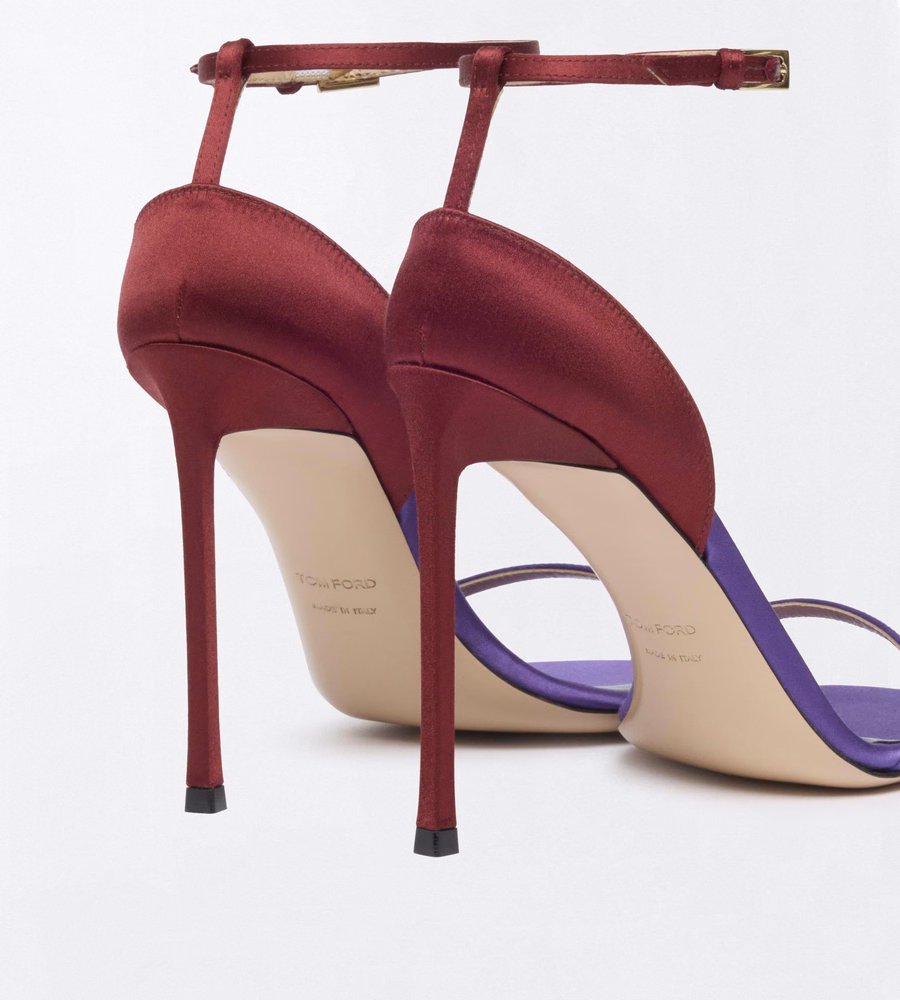 SATIN VERTIGO ANKLE STRAP SANDAL