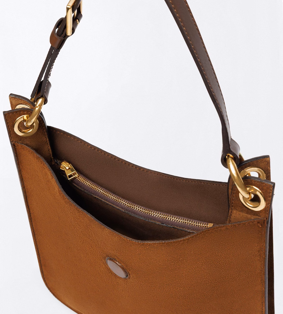 SUEDE LEATHER AND SMOOTH LEATHER TARA SMALL CROSSBODY