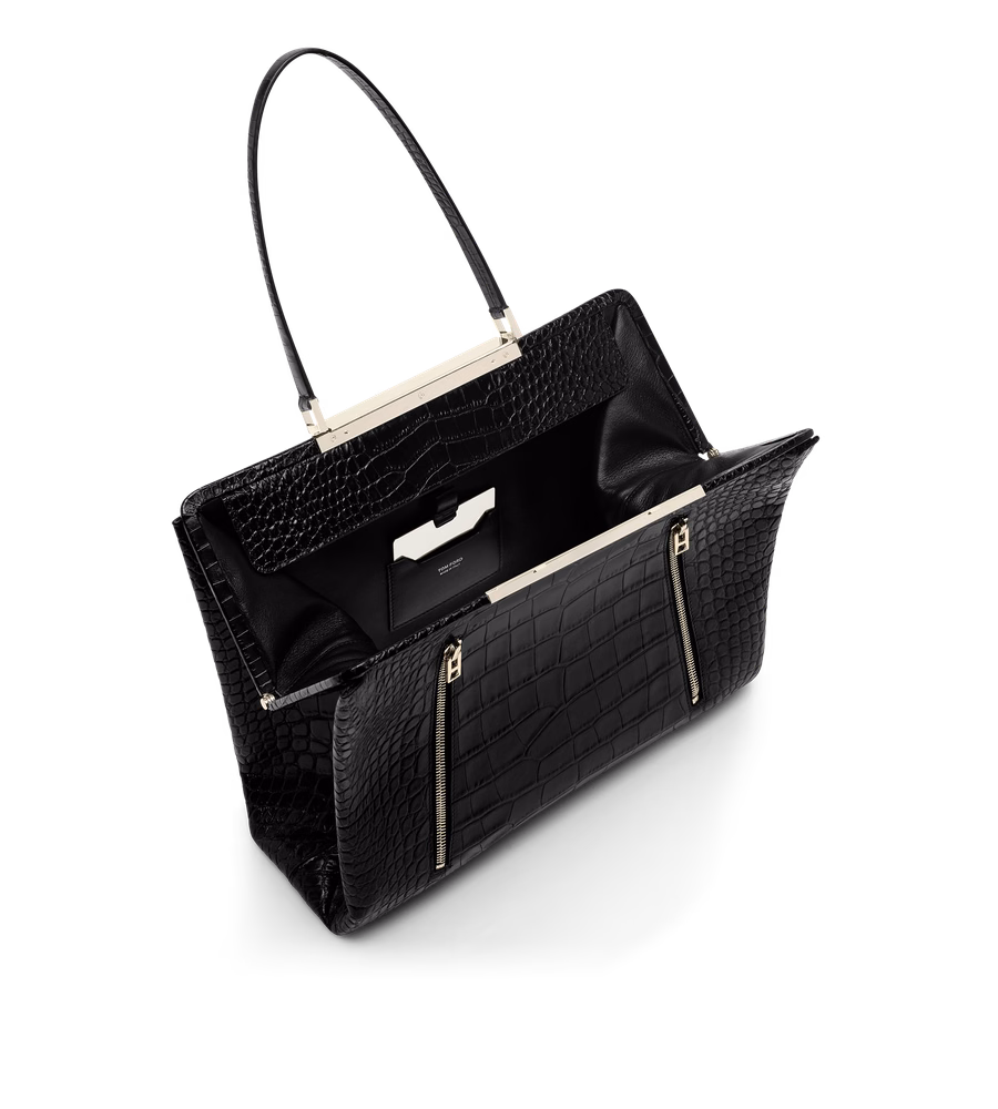 SOFT PRINTED CROCODILE LEATHER PATRICK SHOULDER BAG