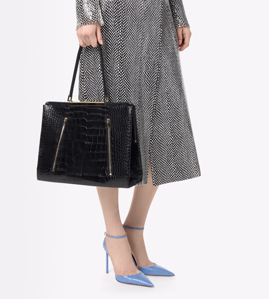 SOFT PRINTED CROCODILE LEATHER PATRICK SHOULDER BAG