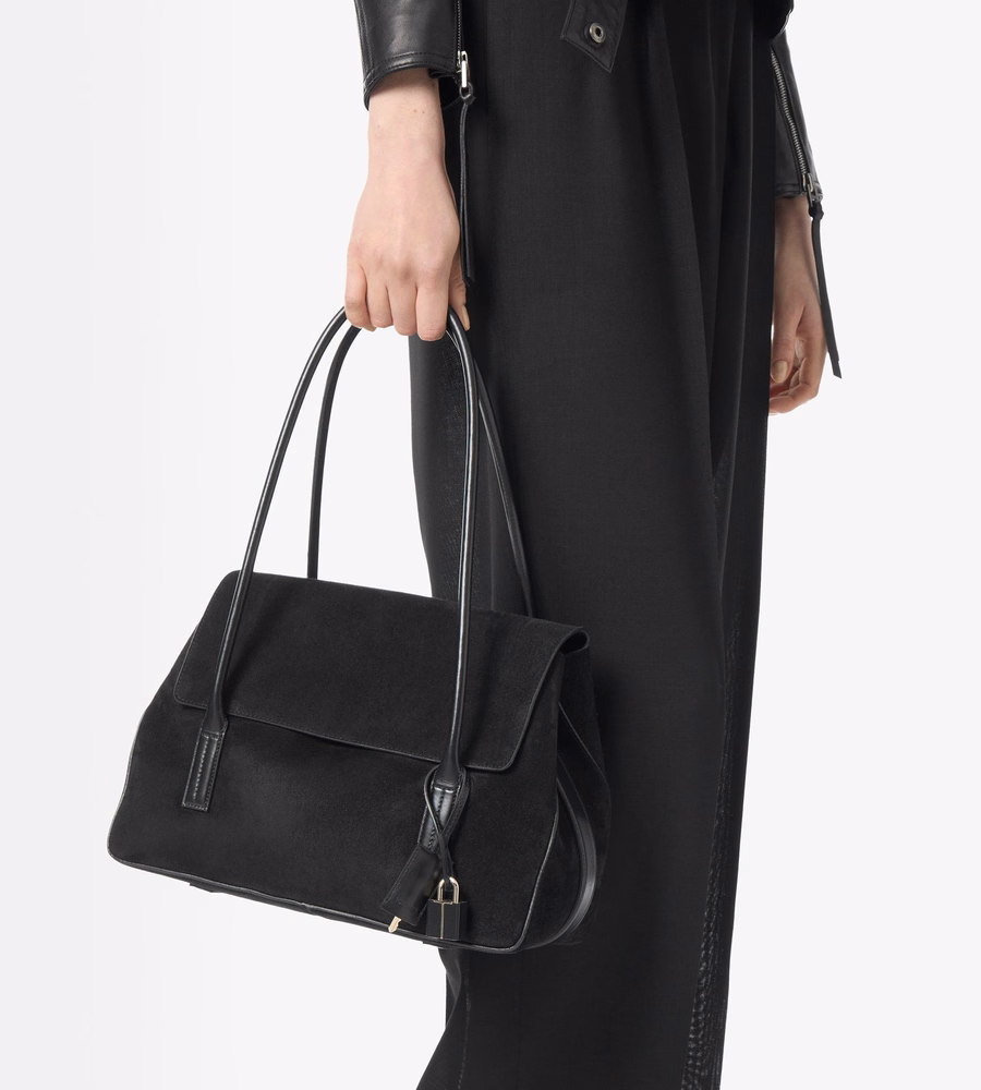 SUEDE LEATHER ECLIPSE MEDIUM SHOULDER BAG