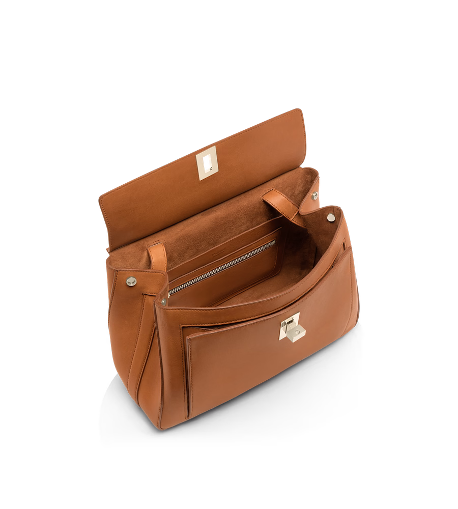 NATURAL LEATHER MEDIUM BESACE