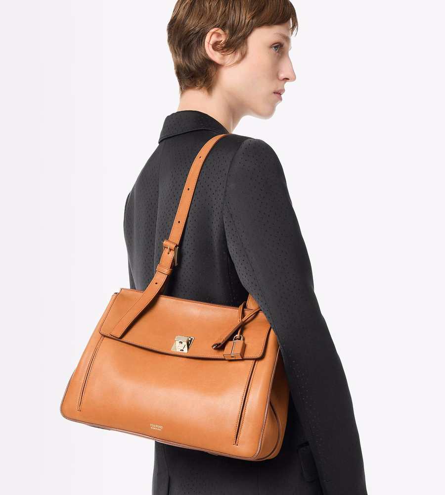 NATURAL LEATHER MEDIUM BESACE