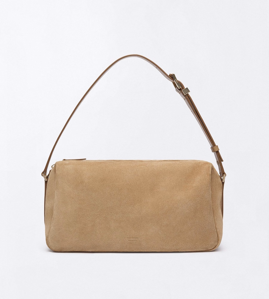SUEDE LEATHER T LOOP SHOULDER BAG