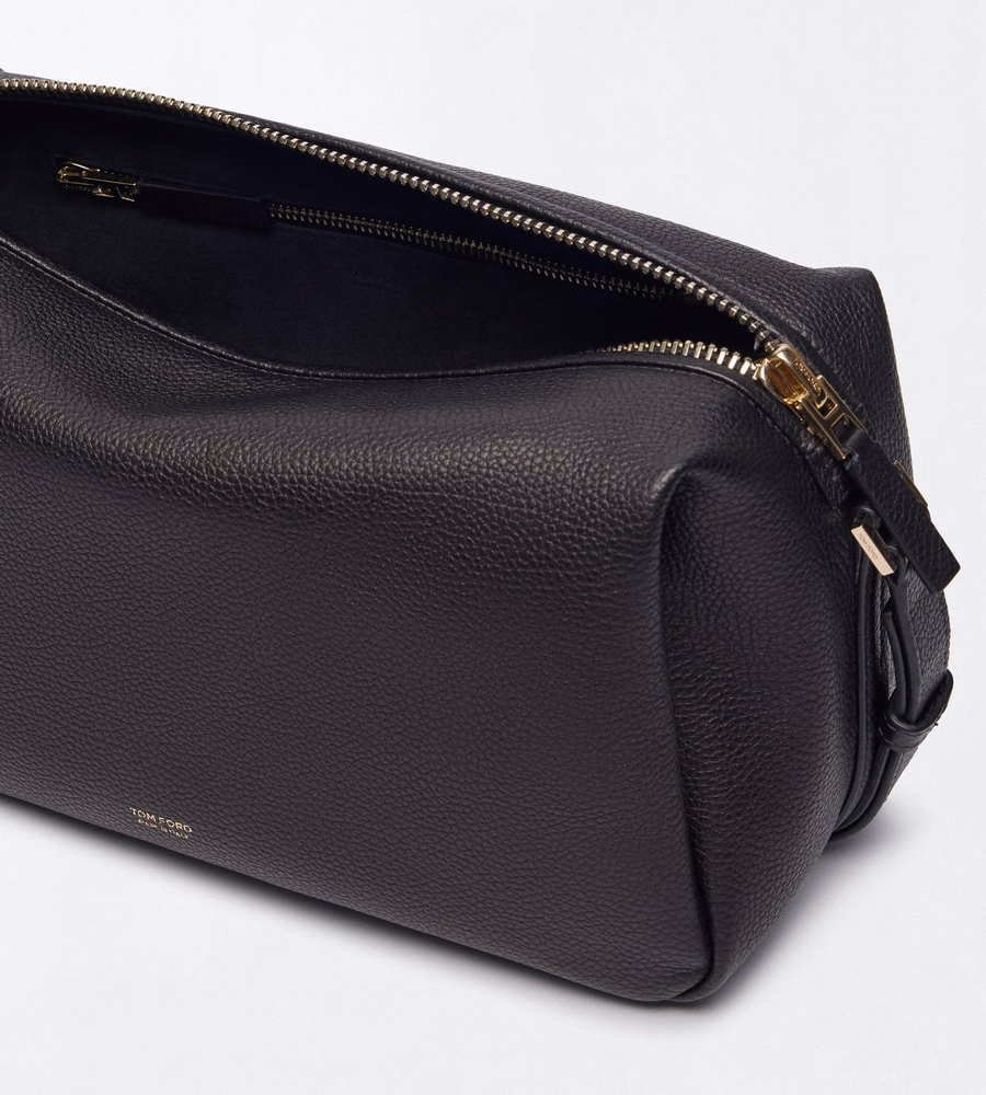 GRAIN LEATHER T LOOP SHOULDER BAG