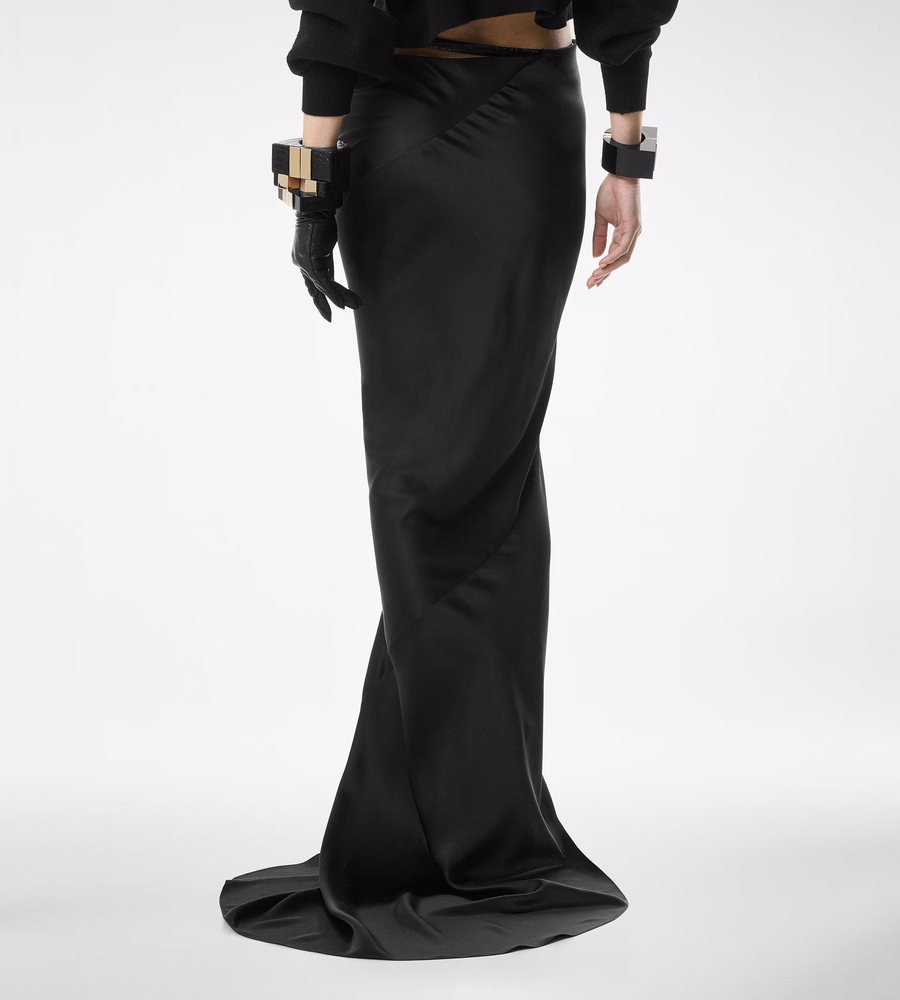 SILK SATIN LONG BIAS SKIRT