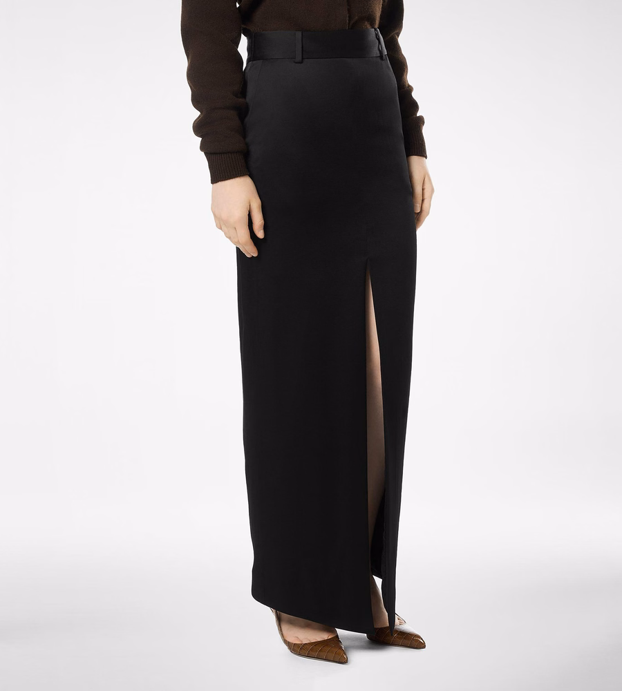 CREPE ENVERS SATIN TAILORED SKIRT
