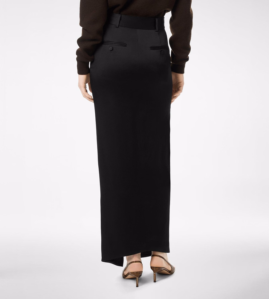 CREPE ENVERS SATIN TAILORED SKIRT