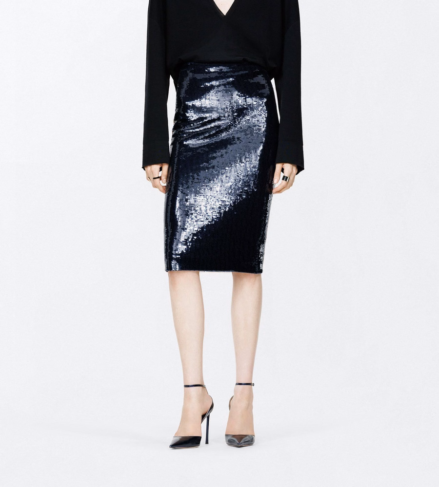 TULLE SKIRT WITH PAILLETTES EMBROIDERY