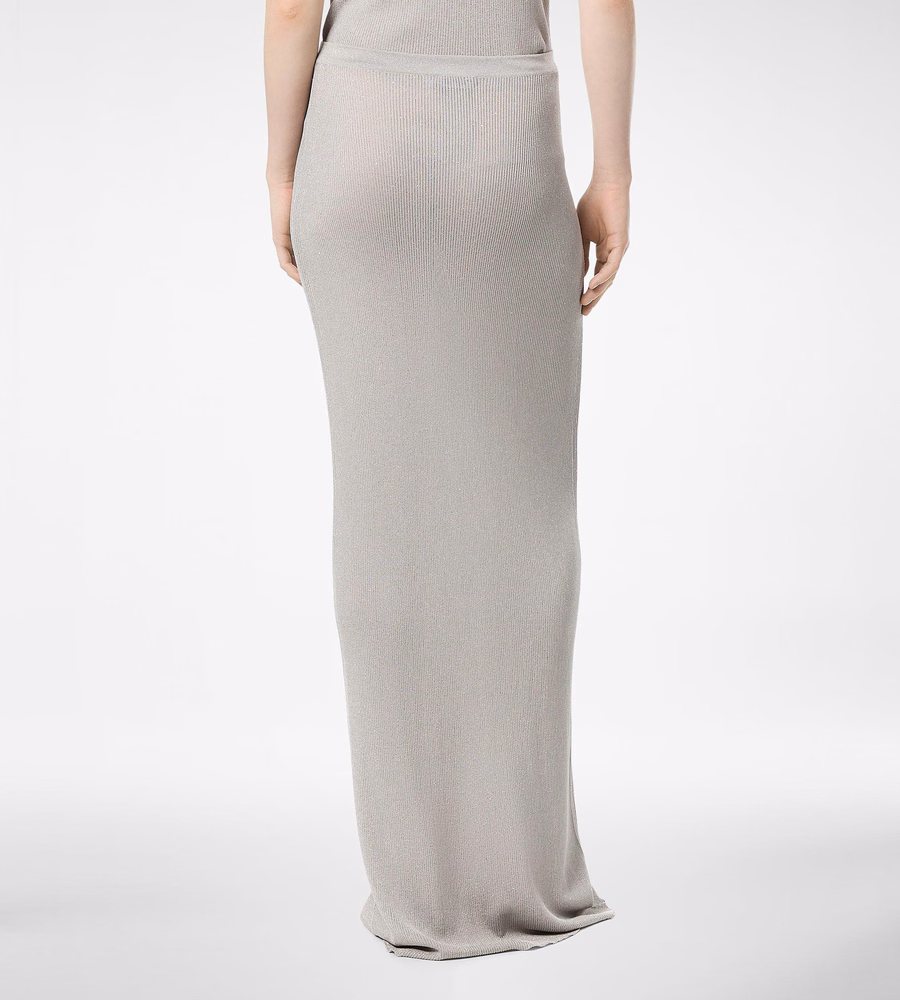 MICRO SEQUINS EMBELLISHED RIB LONG SKIRT