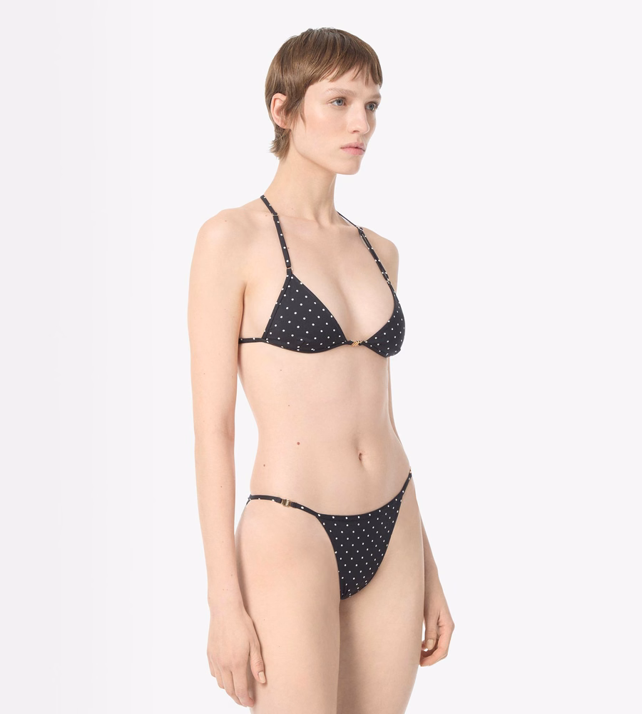 POLKA DOT TRIANGLE BIKINI WITH T-TRIM