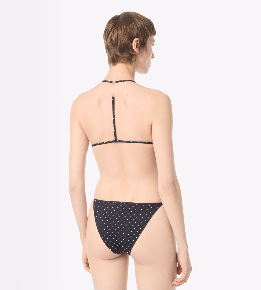 POLKA DOT TRIANGLE BIKINI WITH T-TRIM