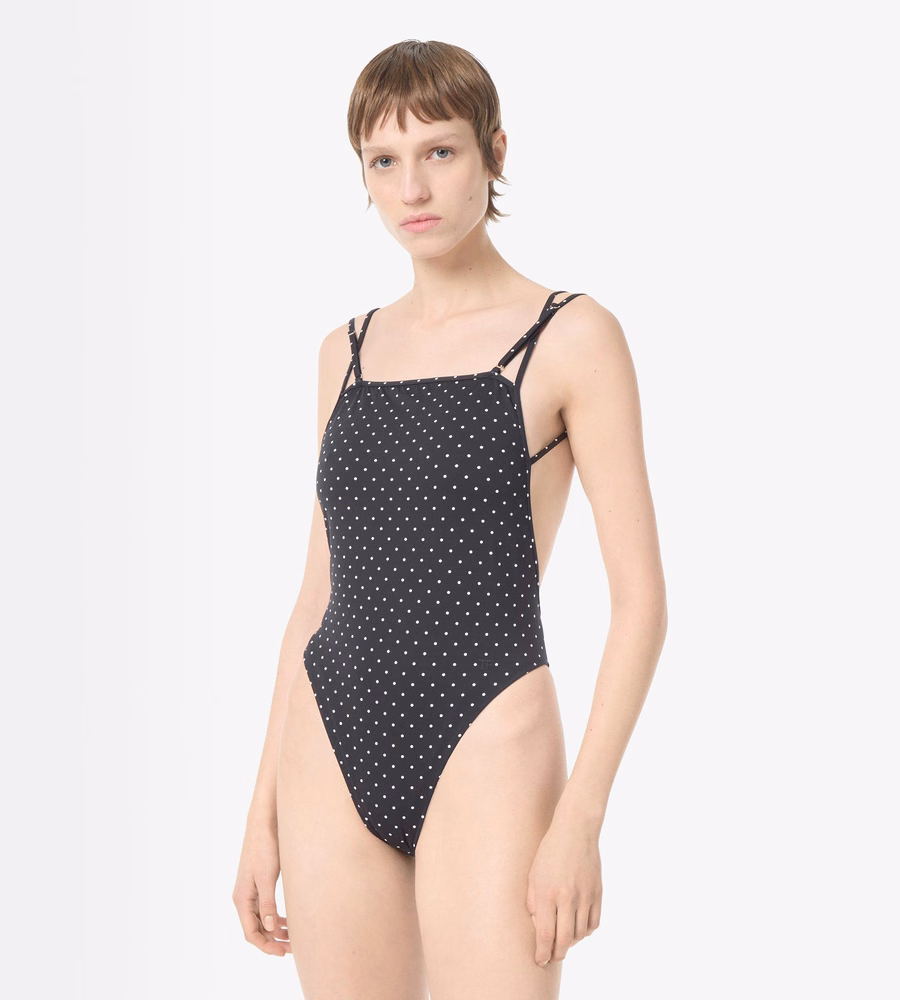 POLKA DOT SWIMSUIT WITH DOUBLE STRAPS
