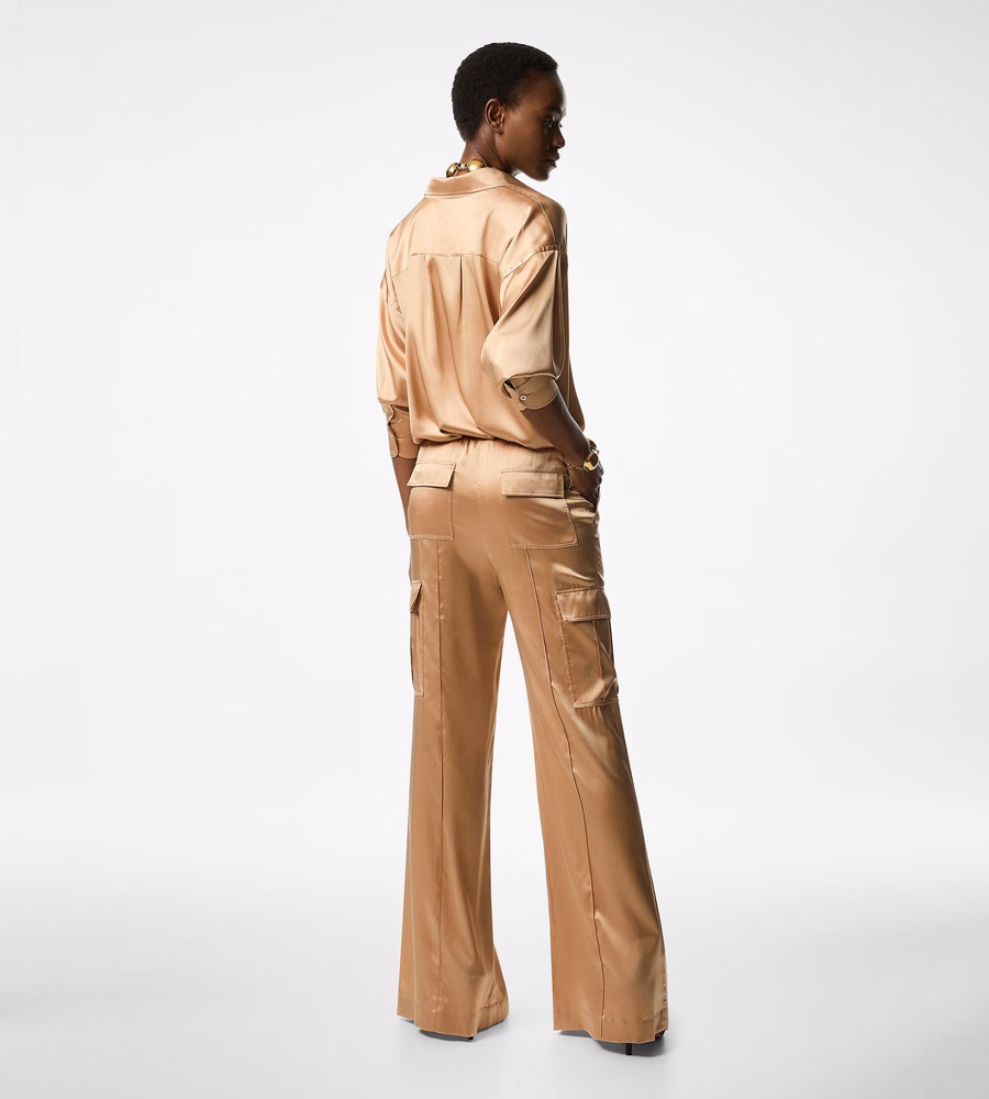 STRETCH SILK SATIN RELAXED FIT SHIRT