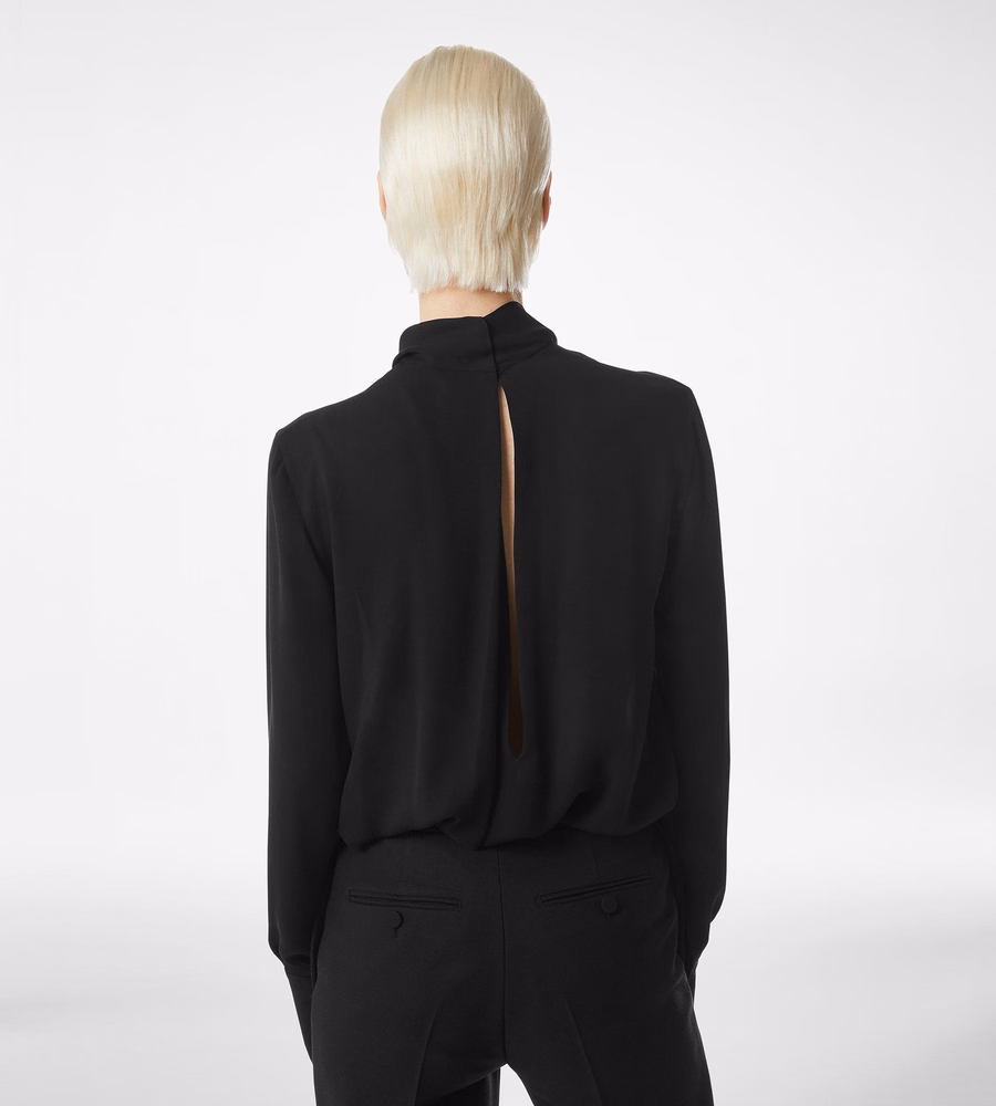 WASHED SILK GEORGETTE LONG SLEEVE BLOUSE