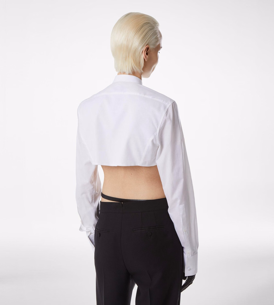 COTTON VOILE CROPPED SHIRT