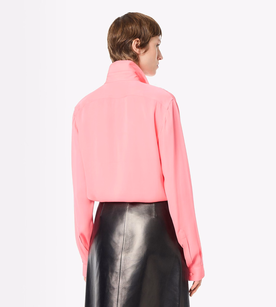 SILK TUXEDO SHIRT WITH PLEATED PLASTRON