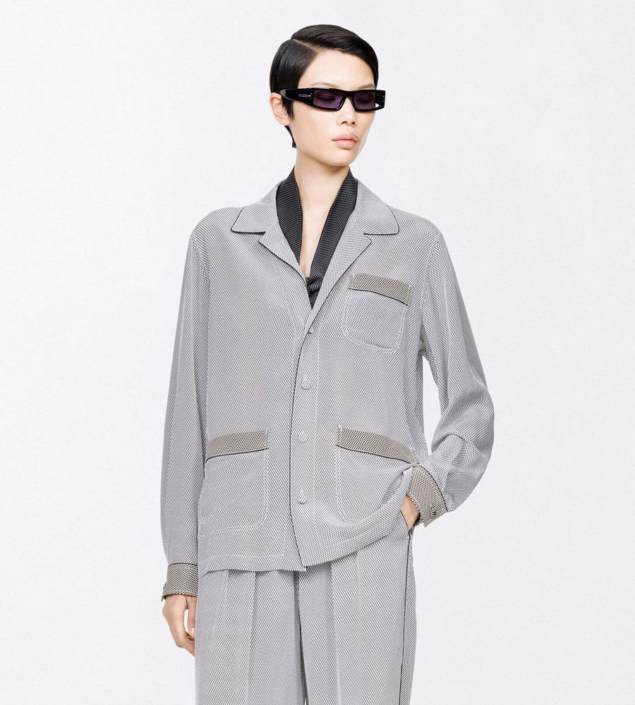 PRINTED NET CREPE DE CHINE PJ SHIRT
