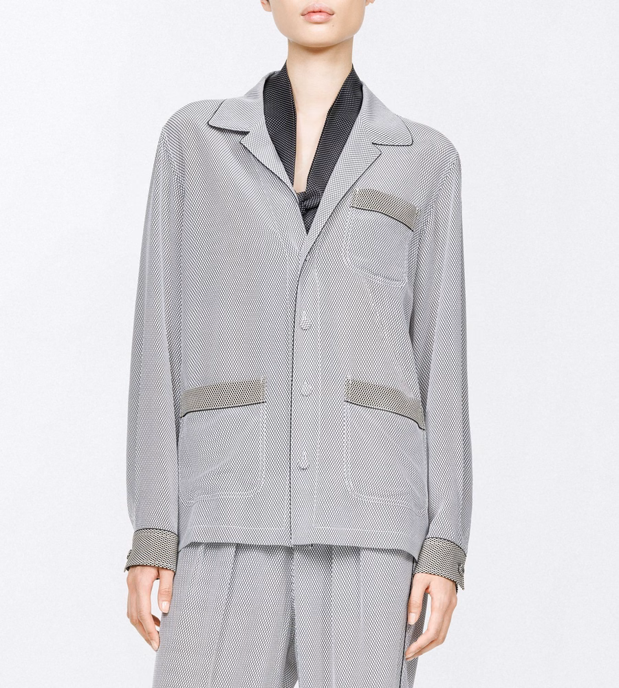 PRINTED NET CREPE DE CHINE PJ SHIRT