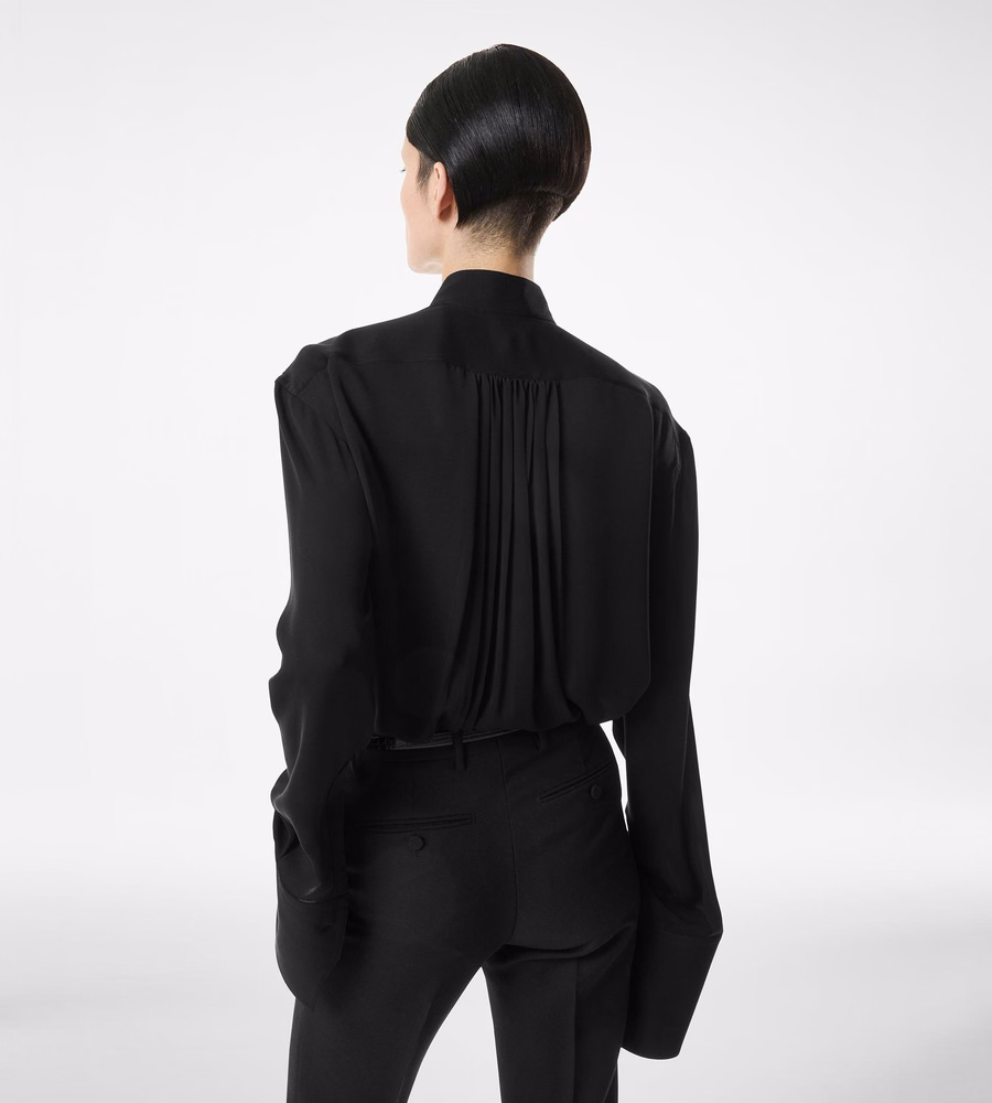 WASHED SILK GEORGETTE LONG SLEEVE BLOUSE