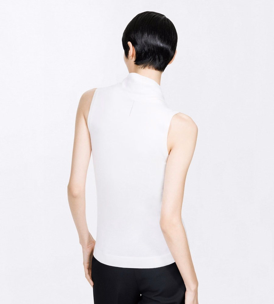 EXTRA FINE MERINO DRAPE NECK TANK TOP
