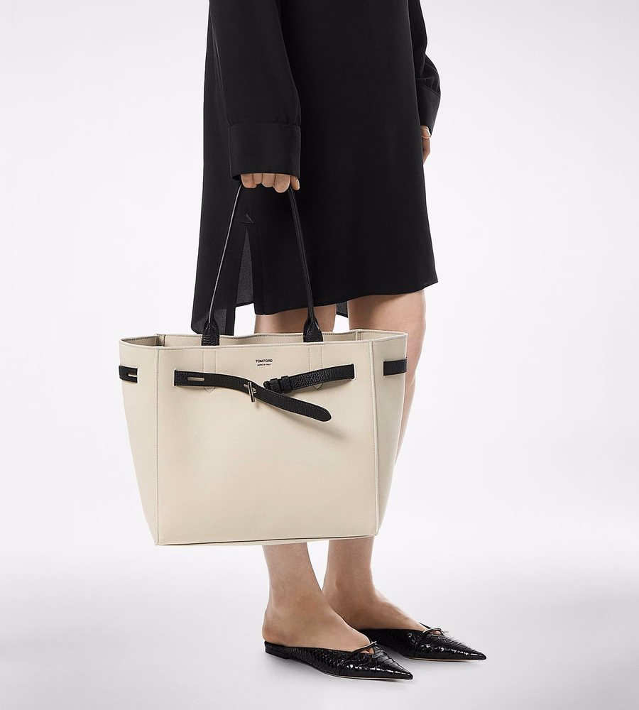CANVAS AND LEATHER AUDREY MEDIUM TOTE
