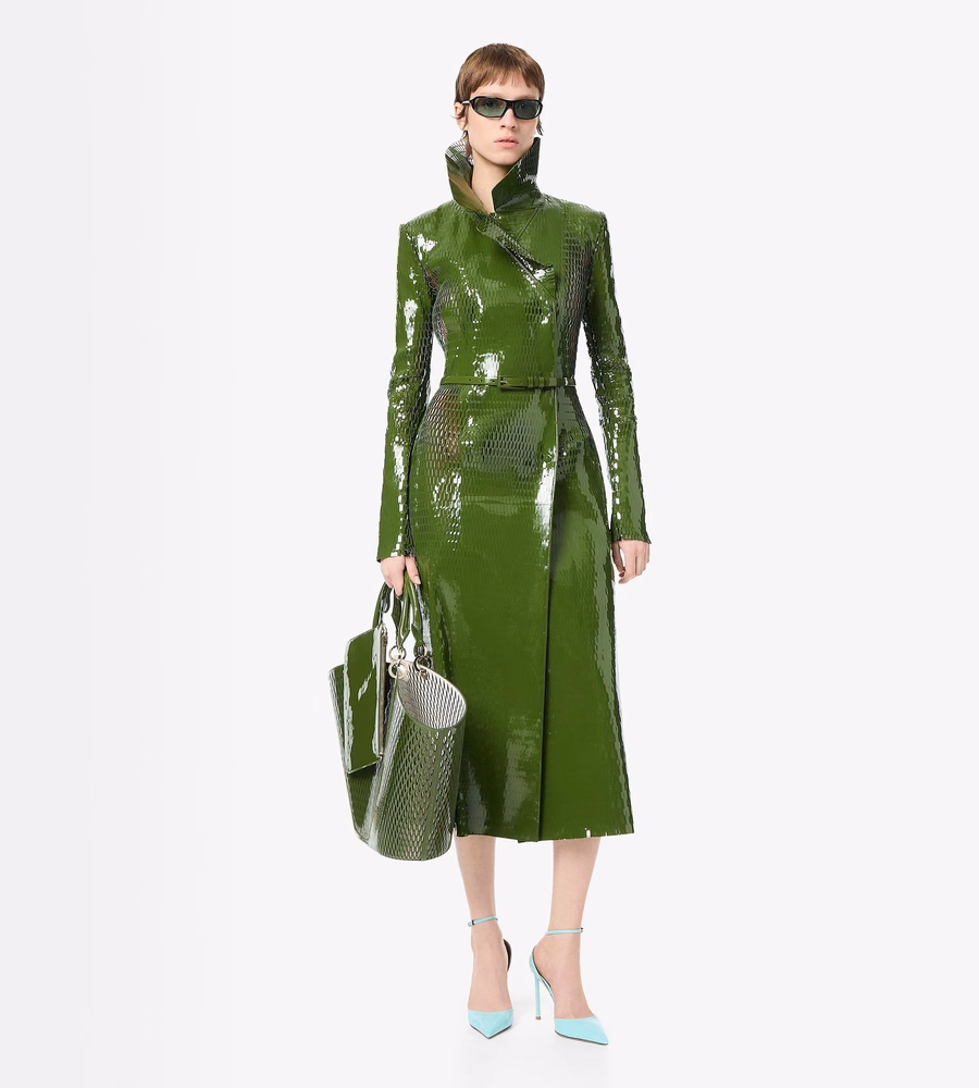 CUT OUT PATENT LEATHER LARGE PANIER