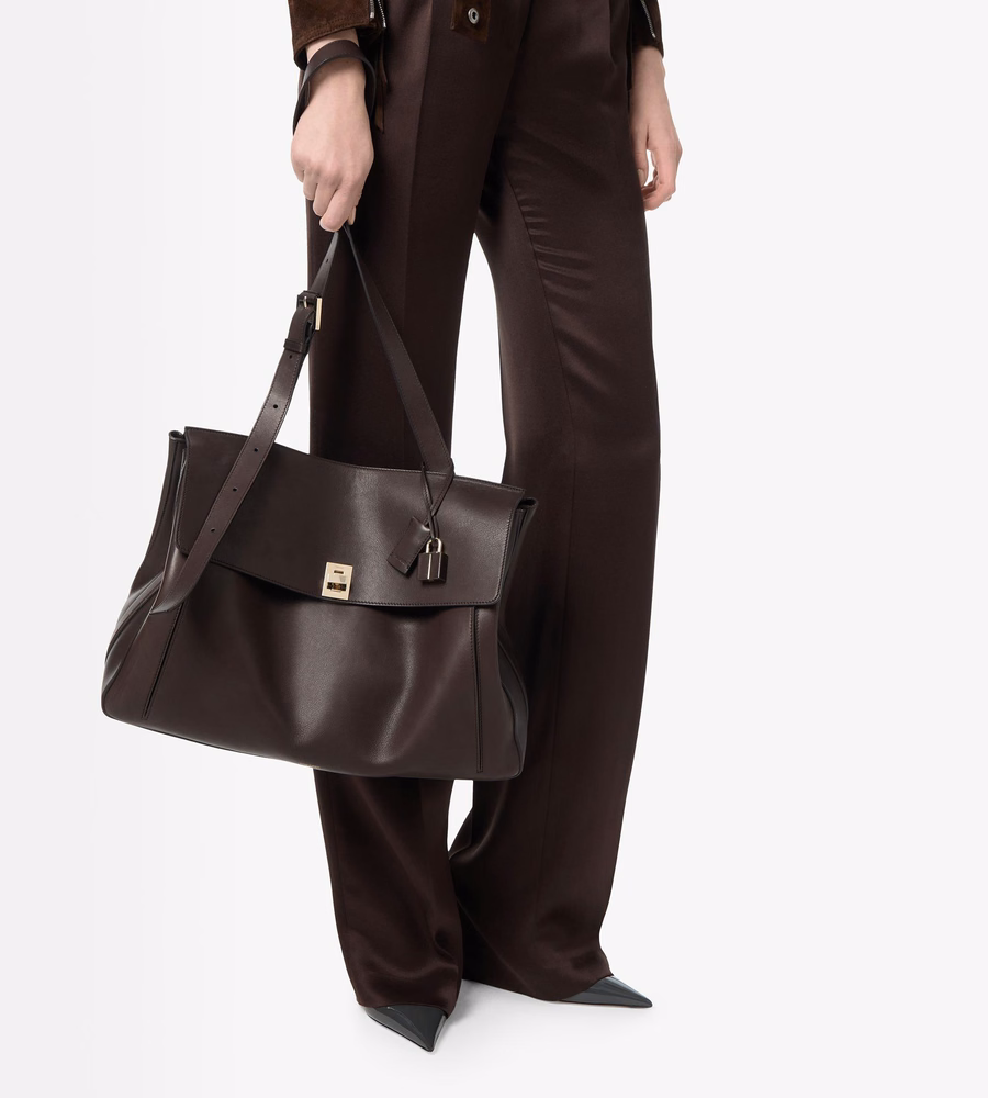 NATURAL LEATHER LARGE BESACE